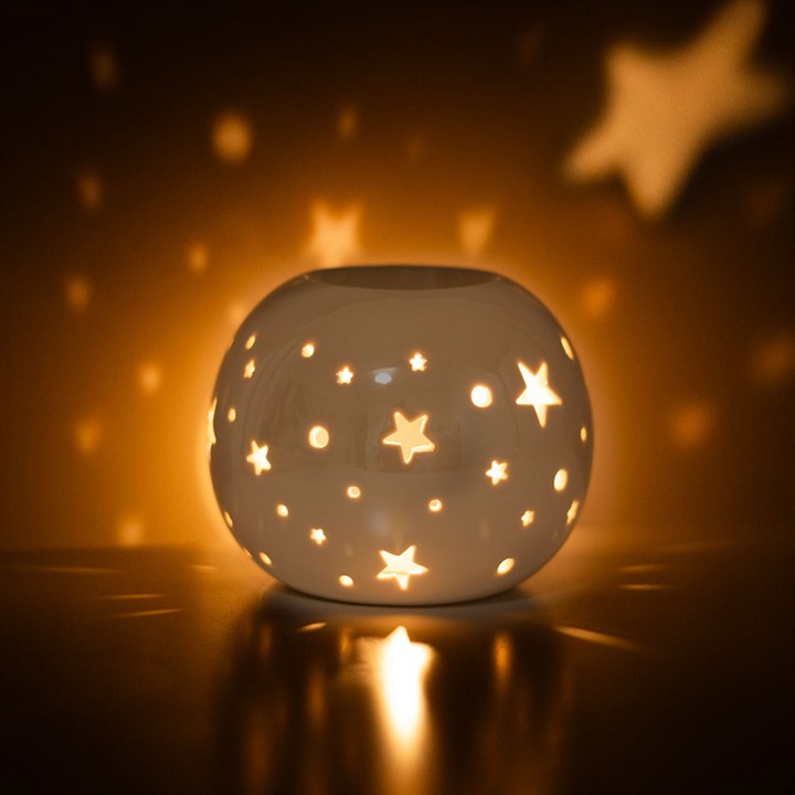 IRIDESCENT STAR ÖLLAMPE UND WACHSWÄRMER