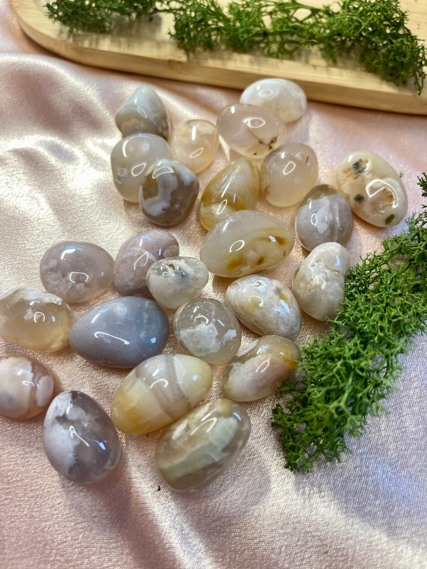 BLUMENACHAT TROMMELSTEIN | Spiritueller Edelstein fĂĽr Frauenkraft | 1,5 - 2 cm