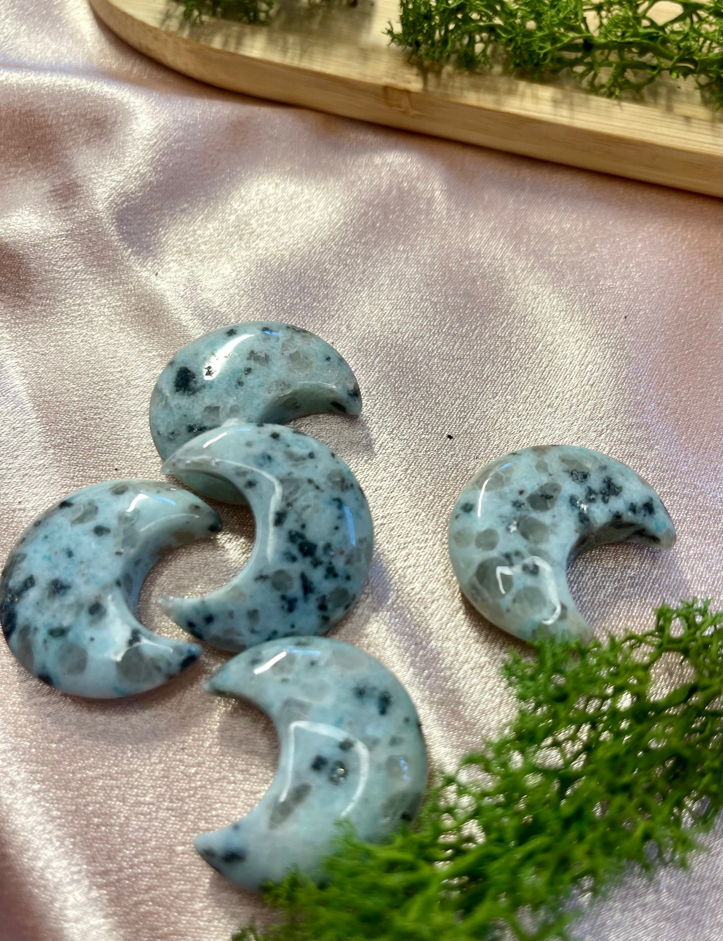 KIWI JASPIS MOND | Sanfter Seelenstein | Stein für Harmonie & Erdung | ca. 30 mm, 7 g