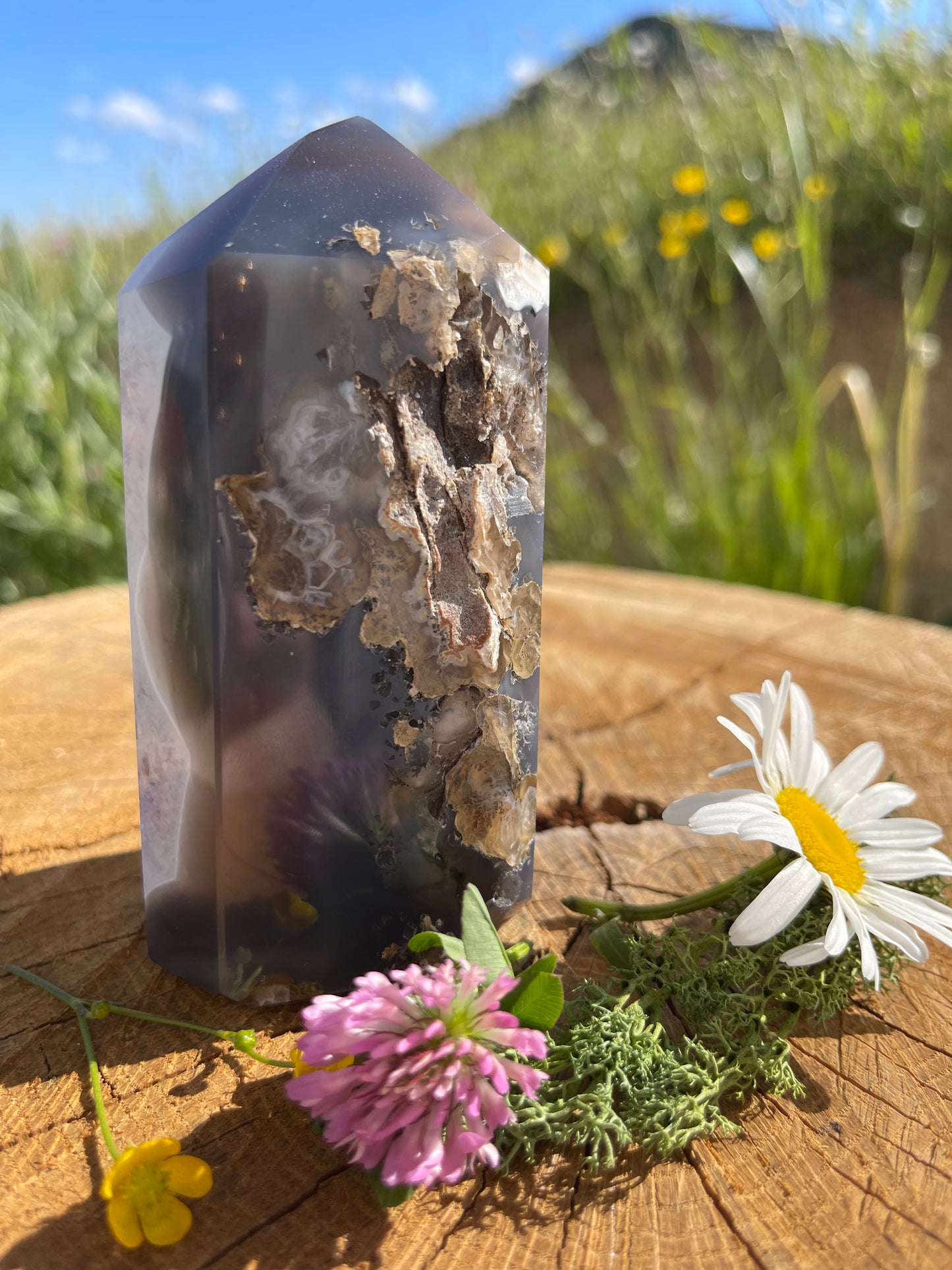 GEHEIMNISSVOLLE AMETHYST ACHAT DRUSE - 583g, 110 mm