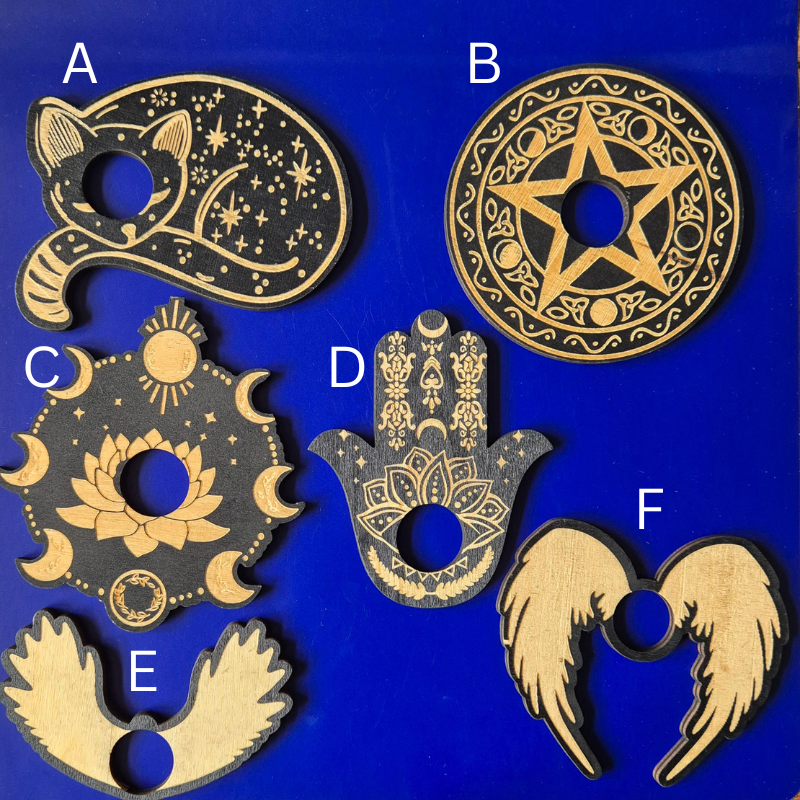 FLACHER KUGELHALTER AUS HOLZ - C MONDPHASEN