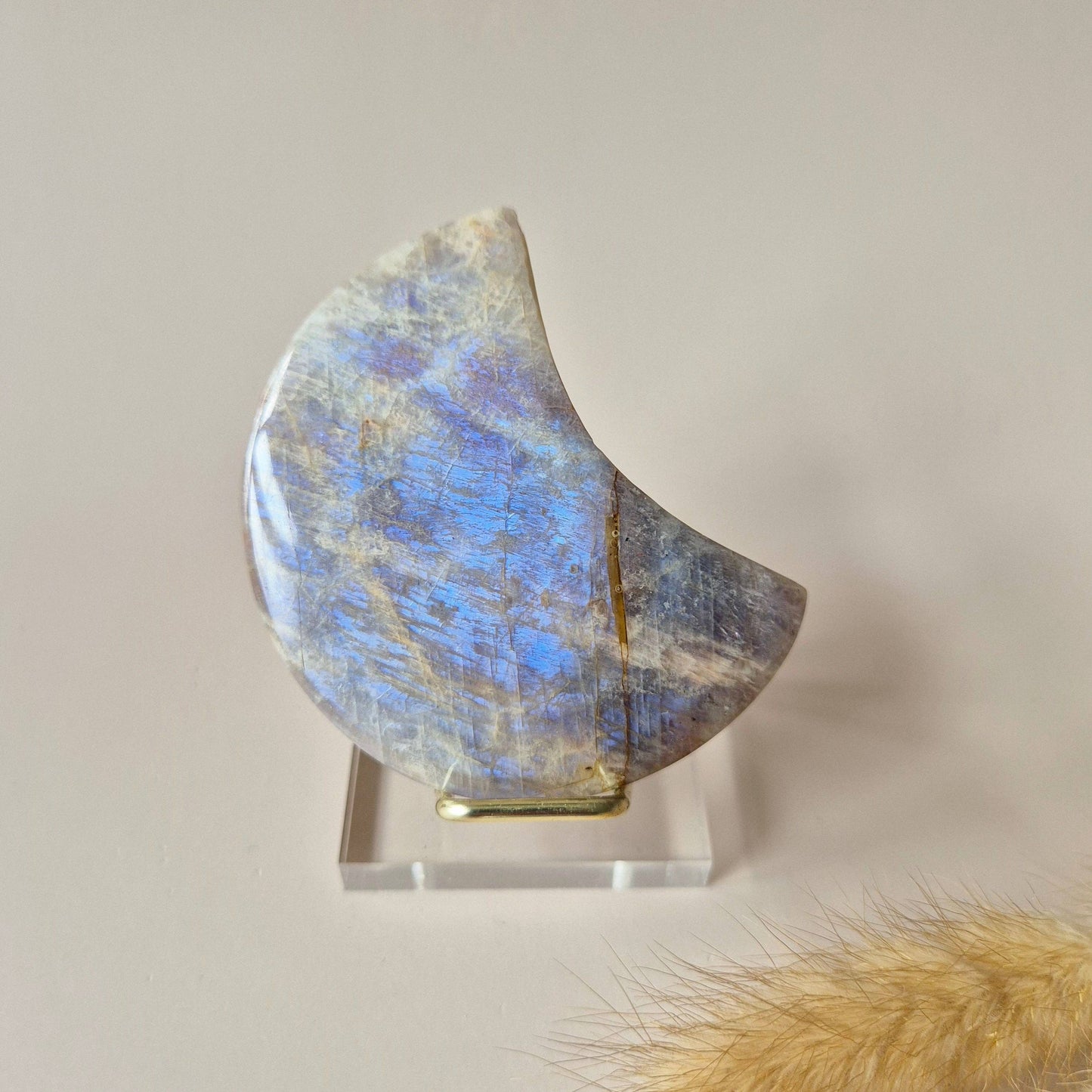 MONDSTEIN MOND MIT WUNDERSCHÖNEN BLAUEN FLASH