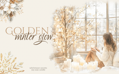 Weihnachtskerze Golden Winter mit Spekulatius, Weihnachtsstern, Soja Duftkerze Advent Weihnachtszeit Christmas candle, Holiday decoration