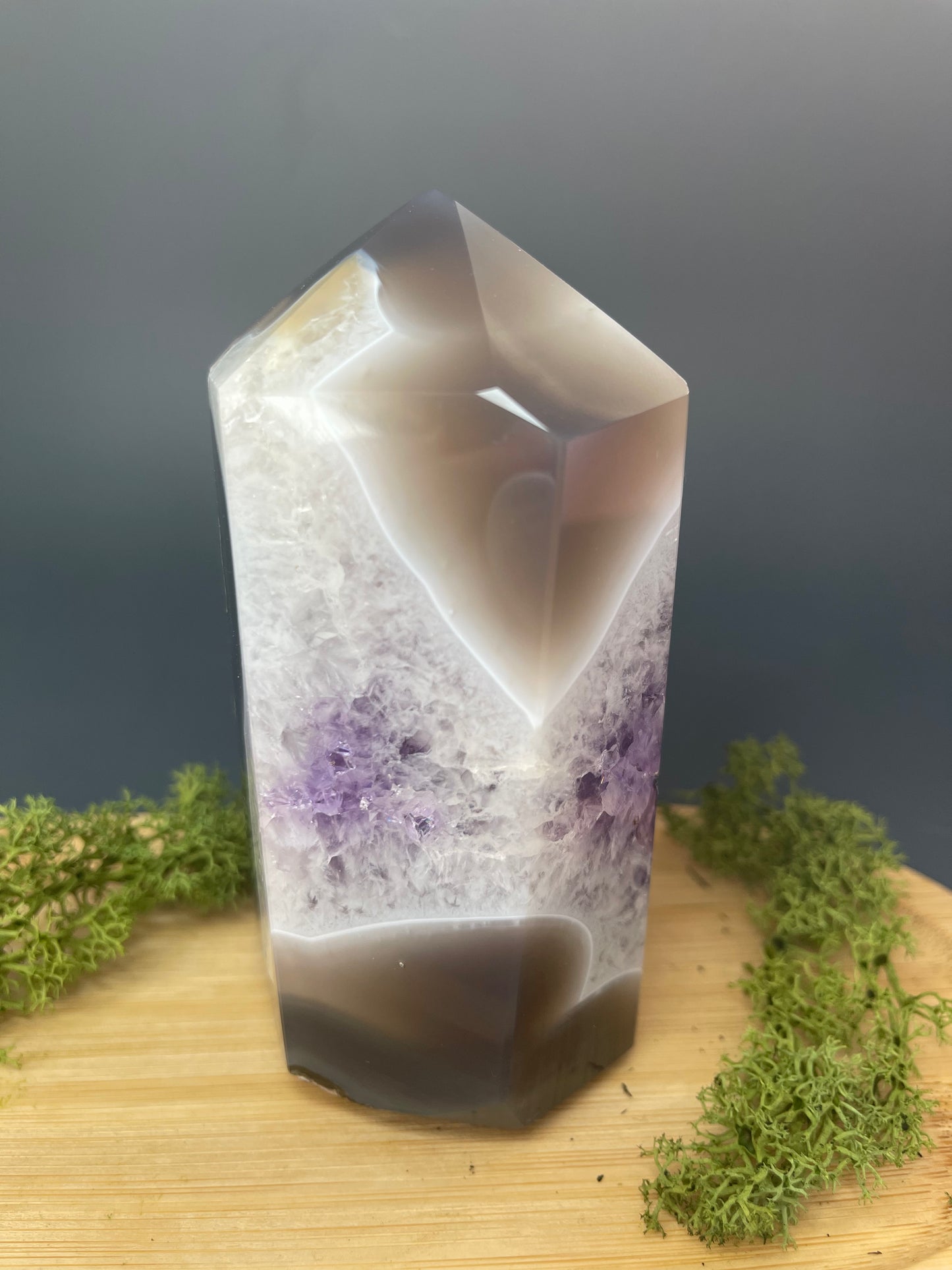 GEHEIMNISSVOLLE AMETHYST ACHAT DRUSE - 583g, 110 mm