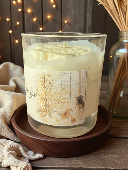 Weihnachtskerze Golden Winter mit Spekulatius, Weihnachtsstern, Soja Duftkerze Advent Weihnachtszeit Christmas candle, Holiday decoration