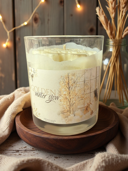 Weihnachtskerze Golden Winter mit Spekulatius, Weihnachtsstern, Soja Duftkerze Advent Weihnachtszeit Christmas candle, Holiday decoration