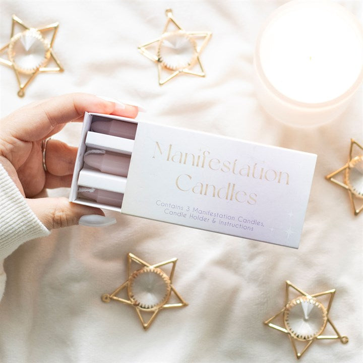 3 MANIFESTATION SPELL CANDLES IN A BOX